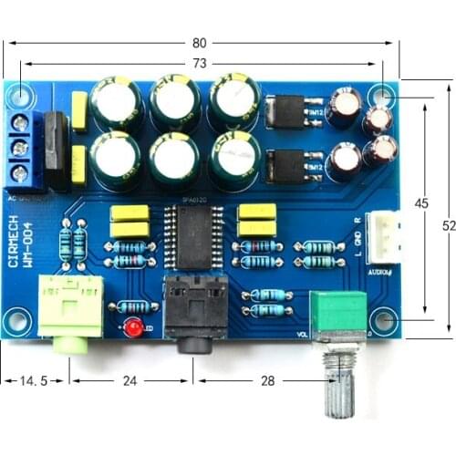 Headphone Amp Board TPA6120A2 Earphone Amplifier Finished Board Big Thrust No Noise Dual12V-24V