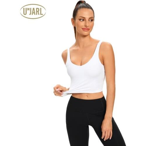 UxJARL Womens Longline Sports Padded Bra Yoga Crop Tank Top Fitness Workout Sleeveless Sportswear Posture Corrector Lift Up Bra