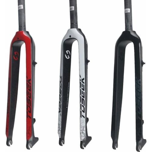 TOSEEK Full 3K Carbon Fiber Mountain Bike Fork 1-1/8" (28.6mm) 26/27.5/ 29inch 520g Red/Black/White