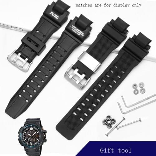 Yopo Rubber Strap Special Interface Black Bracelet Replacement Belt For GW-A1100 G-1400 GW-4000 GA-1000 Silicone Watchband