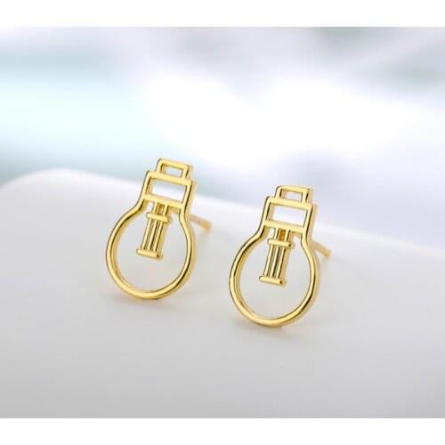 Lamp Earrings For Women Stainless Steel Simple Cute Stud Earings 2021 Trend Female Korean Fashion Jewelry Wedding Couple Gift