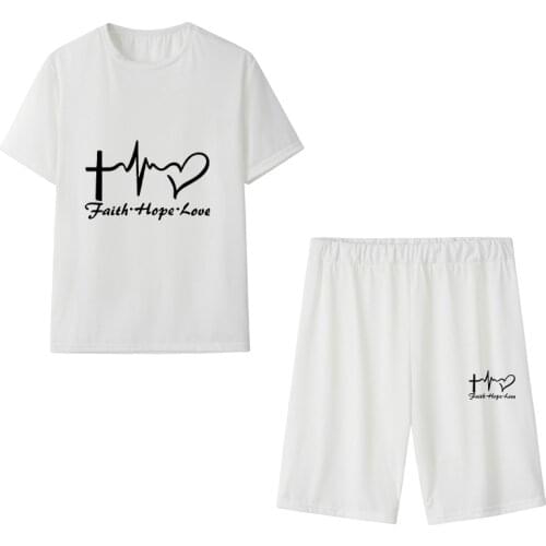 Women Two Pieces Sets Tracksuits Top + Pants Elastic Waist Printing Fitness Shorts Sleeve Sportswear High Waist Short Oversized