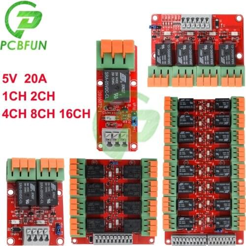 1ch 2ch 4ch 8ch 16ch 20A Relay Control Module High Low Level Controller 5v for UNO R3 Raspberry Pi 3 B+BEW for Arduino PCB Board