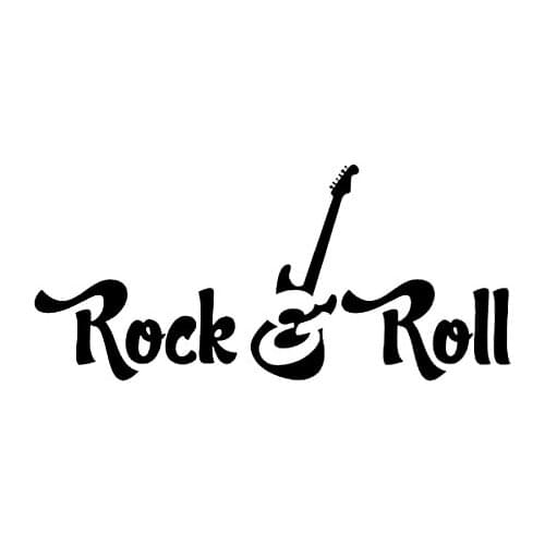 12.8CM*5.8CM Rock n Roll Guitar Music Studio Cool Vinly Black/Silver Car Sticker C22-0608
