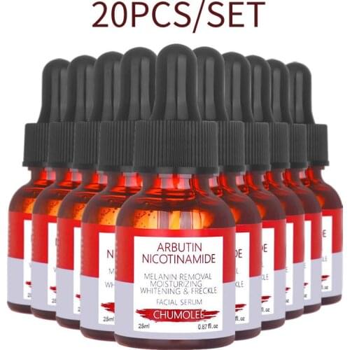 10PCS Chumolee Arbutin Whitening Face Serum Remove Dark Spots Freckle Speckle Lighten Brightening Facial Skin Care Essence