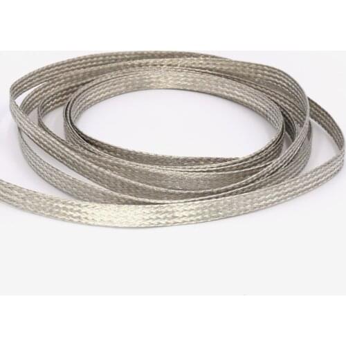 3m 3.3ft 15mm flat Tinned Copper Braid Sleeve Screening Tubular Cable DIY