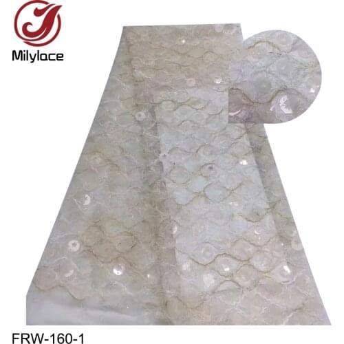 3D Lace Fabric Sequin Bridal High Quality African Lace Fabric French Tulle Lace Fabric for Wedding FRW-160