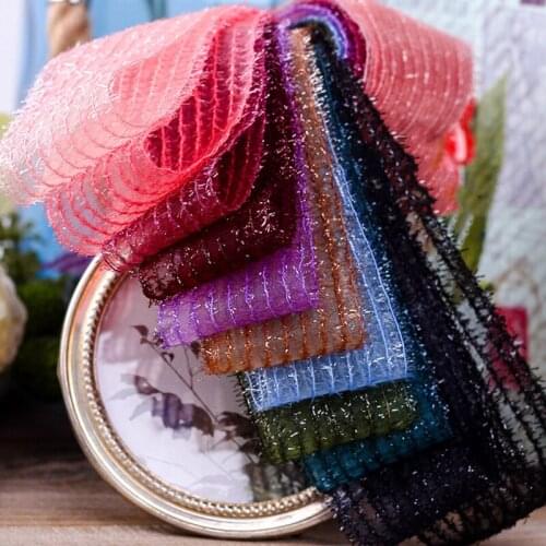 5 yards Plush Bright Snow Gauze Organza Stain Ribbon for DIY Crafts Hair Accessories Cake Gift Bow Packaging Wedding Party Decor