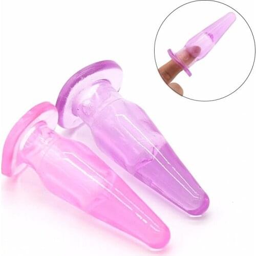 Soft Jelly Finger Anal Plug Mini Bullet Butt Plug Clitoris Stimulator Anal Sex Toys for Woman Adult Sex Products