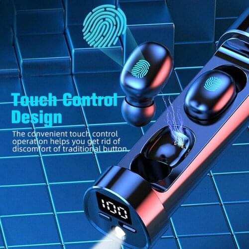 Mini Waterproof Sports Headphone N21 Bluetooth-Compatible 5.1 Headset Mini Wireless Earphones Wireless Earbuds With Flashlight