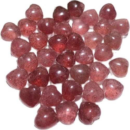Natural Strawberry Quartz Heart Shape 12mm Red Crystal Gemstone Beads for Earring Neckalce Pendant Bracelet DIY Jewelry Making