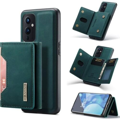 For Oneplus 9 Pro 9 9R R One Plus Case Genuine Leather Wallet Pouch Magnet Adsorption Phone Cover Holder Funda Shockproof Bag