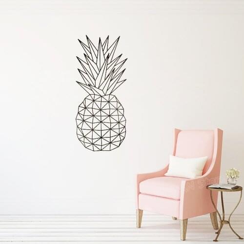 Geometric Pineapple Wall Art Decal for Kitchen Fruit Stickers Home Decor Living Room Removable Sofa Background Ornament Z821