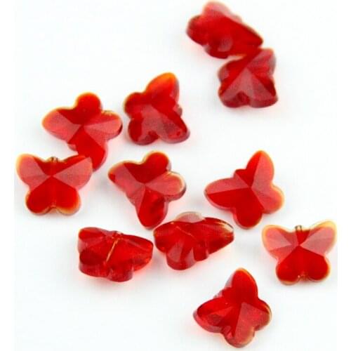 Various Color 14mm Butterfly Crystal Beads Cute Glass Charms Fit Jewelry Making Wedding Birthday Party Decoration