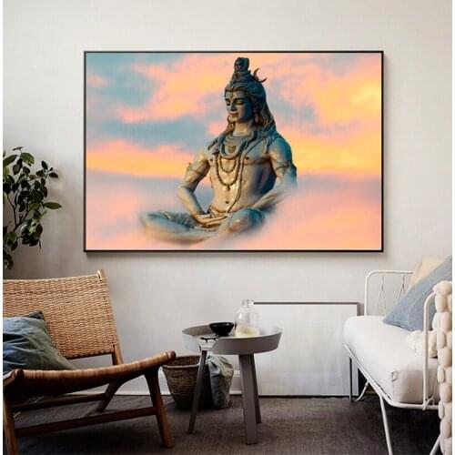 Hindu Wall art Canvas Shiva Hindu Gods Posters And Prints Religion Wall Art Decorative Pictures For Living Room Cuadros Decor
