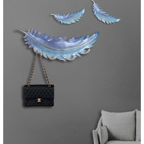 Nordic hook creative feather hook key hook porch shelf door decoration non perforated coat hook