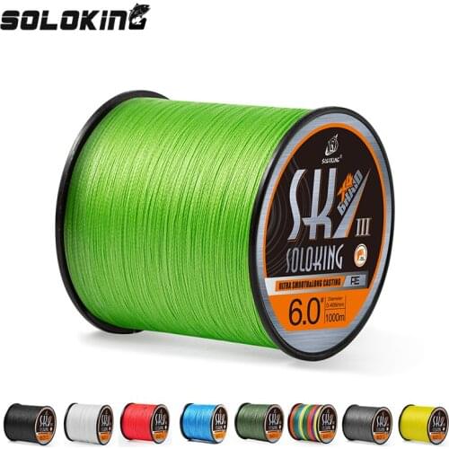 SOLOKING 1000M 4 Strands Braided PE Fishing Line 10-80LB Multifilament Line for Trout Carp Fish Long Casting Reel Line
