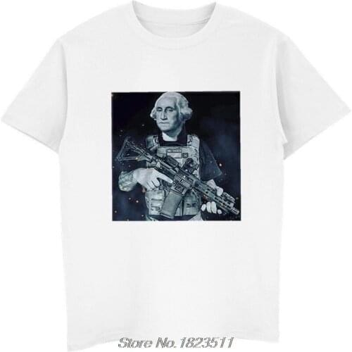 Hot Sale Fashion George Washington 1776 Constitution NRA Rifle Funny Gun Rights Tshirt Men Funny Tee Shirt Harajuku Streetwear