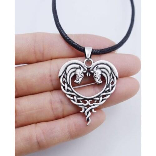 Fashion Heart-shaped Celt Horse Necklace Cowboy Animal Jewelry