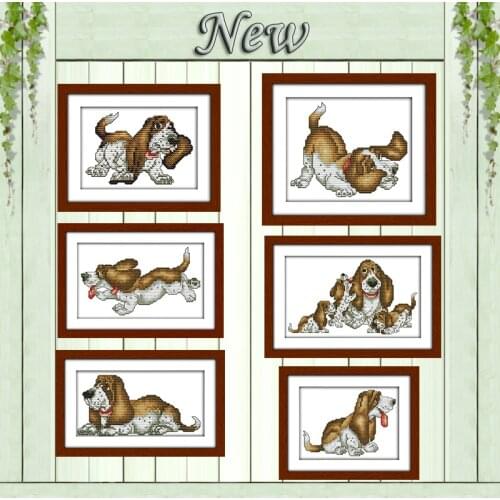 Basset hound lovely dog pet decor painting 11CT counted printed on the canvas DMC chinese Cross Stitch kits 14CT needlework Sets