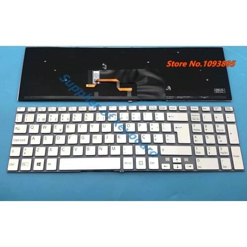 NEW Portuguese keyboard For Sony VAIO SVF152A29V SVF152A29M SVF15A SVF15E SVF153A1YV Silver Portuguese keyboard Backlit