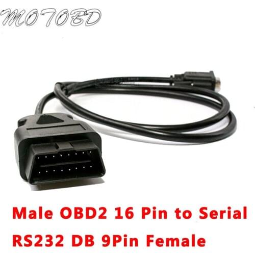 OBD2 16pin Plug To DB 9Pin RS232 Serial Auto Scanner Connector OBD2 16 Pin Male To Female Extension Adapter Car Diagnostic Cable