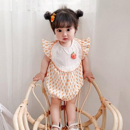 Baby Girls Clothes for Newborn Cartoon Fruit Strawberry Babys Rompers 2021 Summer Baby Girl Clothing for 0-24M