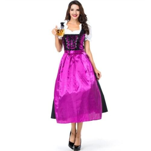 Sexy Germany Bavaria Oktoberfest beer festival work clothes Costume Halloween Carnival Party Cosplay Fancy long dress A035