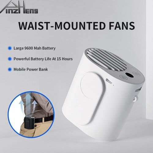 PINZHENG 10000mAh Power Bank Halter Folding Fan Powerbank Portable External Battery Charger USB Folding Fan Power Bank For Phone