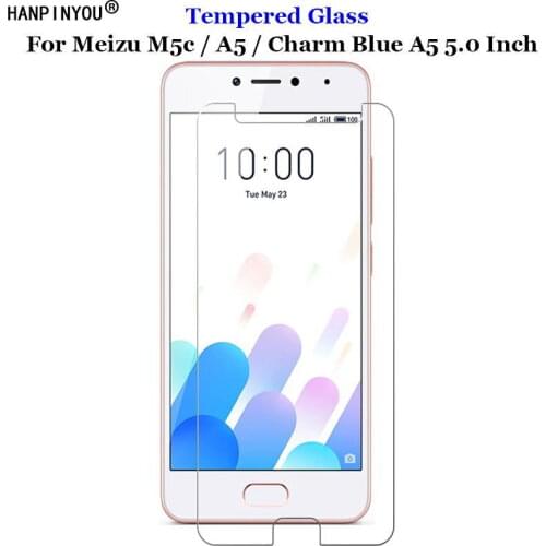 For Meizu M5c A5 Charm Blue A5 5.0" Clear Tempered Glass 9H 2.5D Premium Screen Protector Protection Film