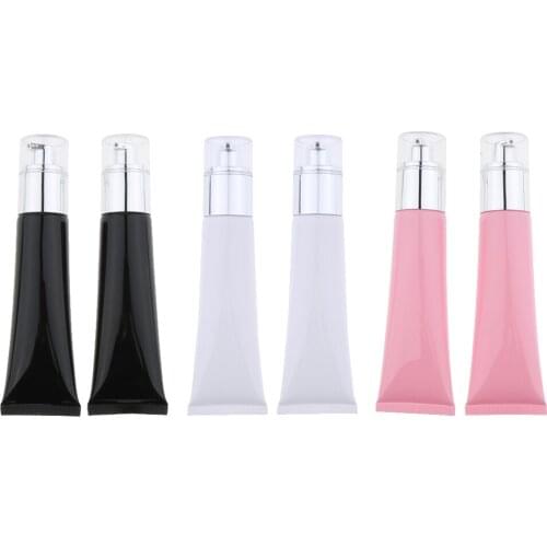 2pcs Travel Refillable Empty Pump Bottle Cosmetic Makeup Cream Balm Foundation Tubes Vials Container 50ml