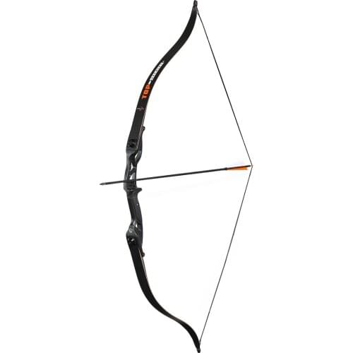 56 Inch 30-50 Pound Archery Recurve Metal Bow Standpipe Hunting Archery Black Training Knockdown Bow