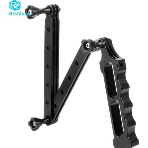 BGNing Self Selfie Stick Helmet Extension Foldable Arm Mount Tactical Handle for Gopro for Osmo Action XIAOYI EKEN Action Camera