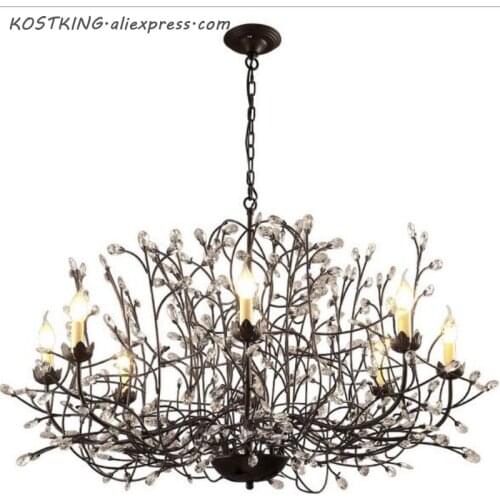 Modern Nordic Crystal Chandelier Lamp Crystal Light Fixture Rustic Chandelier for Dining Room Kitchen E14 6 8 Light Led Lamps