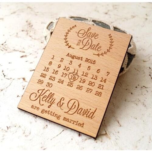 Wedding save the date, rustic wooden save the dates magnets, personalized wood save the dates