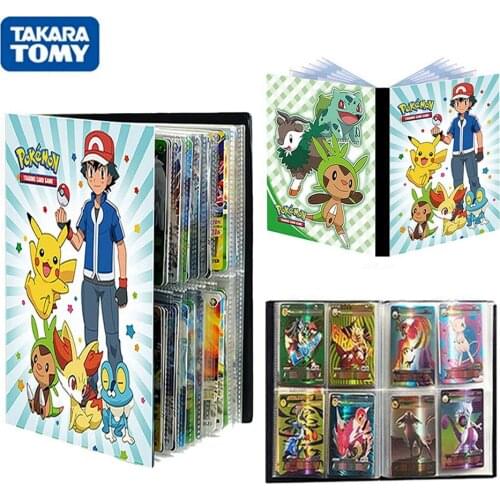 TAKARA TOMY 240Pcs Pokemon Cards Album Book Game Card GX Folder Cartoon Anime Ash Ketchum Pikachu Capacity Collection Binder Toy