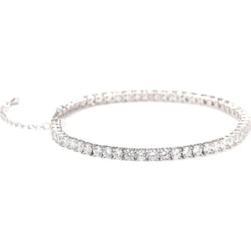 TBTK 4MM 9 Inch Stainless Steel Paved Full of Bling Iced Out Crystal Anklet With Extended Extension chain Luxury Jewelry