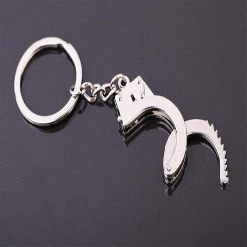 Creative EDC Jewelry Police Handcuff Keychain Alloy Car Key Keyring&Key Chains trinket chaveiro for men Gifts