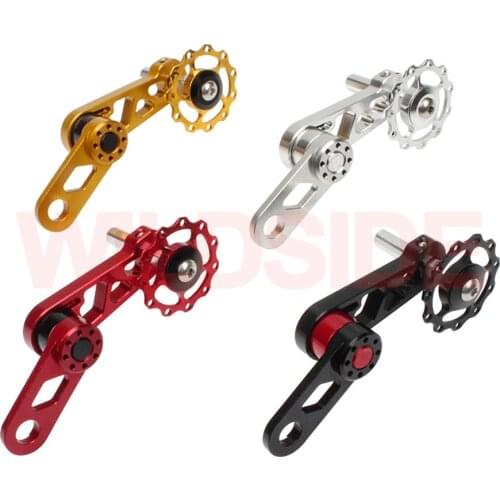 Bike Single Speed Chain Tensioner Rear Derailleur Zipper Folding Bike Chain Guide Pulley Aluminium Alloy Oval Tooth Plate Parts