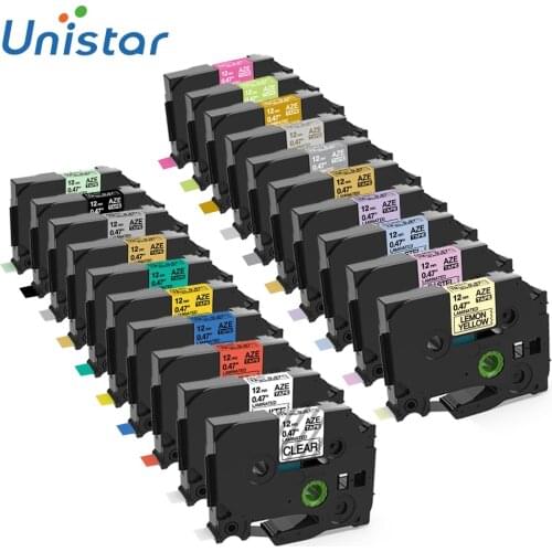 31 Colors TZe-231 TZe-131 Label Tape 12mm Compatible for Brother Printer TZe-631 Laminated Ribbon PT-H110 Label Maker tze-231