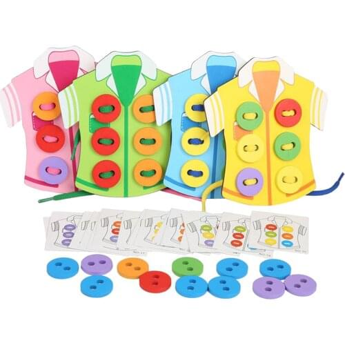Busy Board Threading Lacing Children Early Educational Toys Snap Lace & Tie