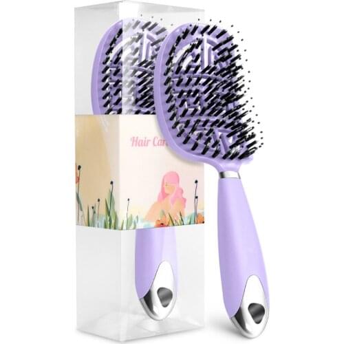 Women Hair Scalp Massage Comb Bristle & Nylon Hairbrush Curly Detangle for Salon Hairdressing Styling Tools