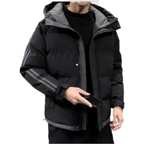 90% padded winter coat mens coat loose warm hooded thick bread cotton clothing trend ins youth parka warm windbreaker men