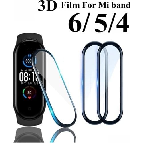 1-3Pcs 3D Curved Film for Xiaomi Mi Band 4 5 6 Screen Protector On Xiami Miband5 Band5 Protective Glass Xiomi Mi Band 6 Band6