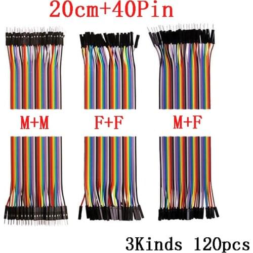 120pcs 20cm DuPont line cable male to male + male to female and female to female DuPont cable jumper wire connection Breadboard
