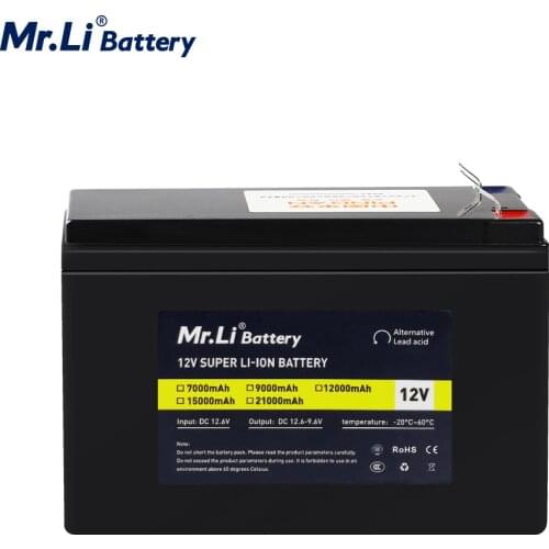 12V 7Ah 9Ah 12Ah 15Ah 21Ah Lithium-ion Rechargeable Battery Pack With Build In BMS For Toy LED Light FIsh Finder Sonar