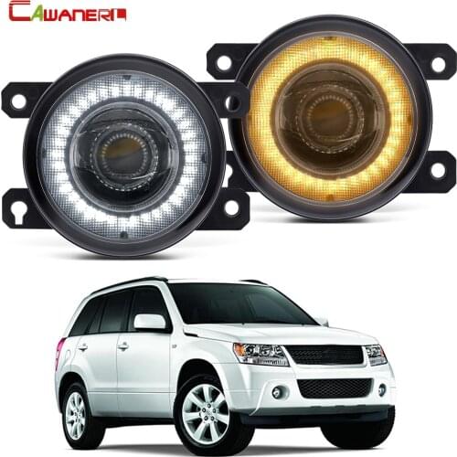 2 X Car LED Fog Light Assembly Angel Eye DRL Daytime Running Light 30W 8000LM 12V For Suzuki Grand Vitara 2/II JT 2005-2015