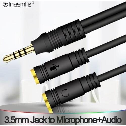 3.5mm Jack Splitter Adapter Audio Splitter Headphone Adapter Cable Aux Extension Cable Mic Y Splitter for phone Computer Laptop