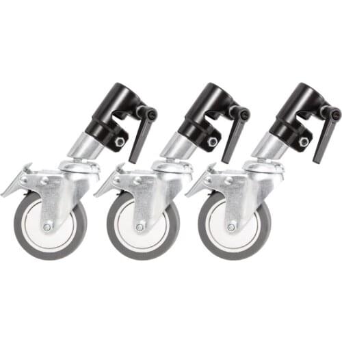 3Pcs C-Stand Swivel Caster Wheel Set,25MM Diameter For Photography Century Foldable Light Stand Tripod Magic Leg