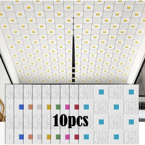 3D Wall Stickers ceiling sticker roof decoration Foam wallpaper stereo waterproof DIY TV background wallpaper decoration sticker